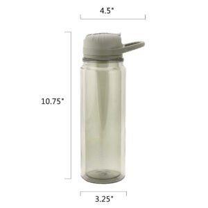 24-Ounce Double-Wall Tritan Water Bottle with Flip Straw Lid, Olive