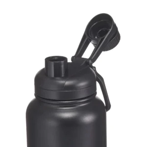 40 fl oz Rich Black Solid Print Insulated Stainless Steel Water Bottle