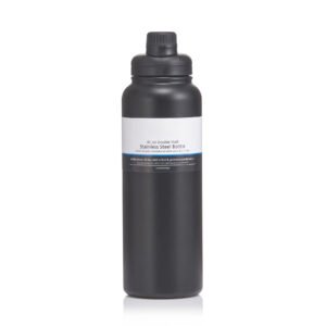 40 fl oz Rich Black Solid Print Insulated Stainless Steel Water Bottle